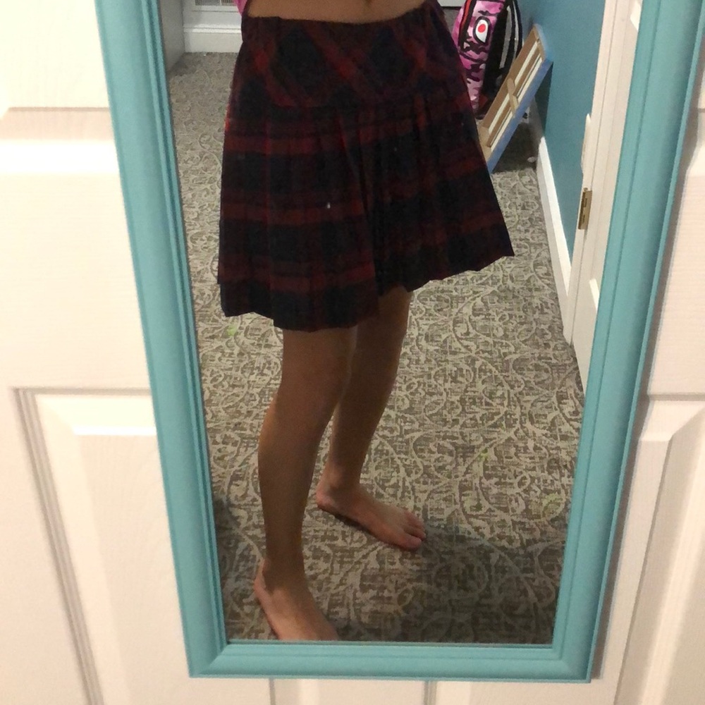Pleated plaid skirt